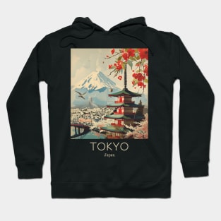 A Vintage Travel Illustration of Tokyo - Japan Hoodie